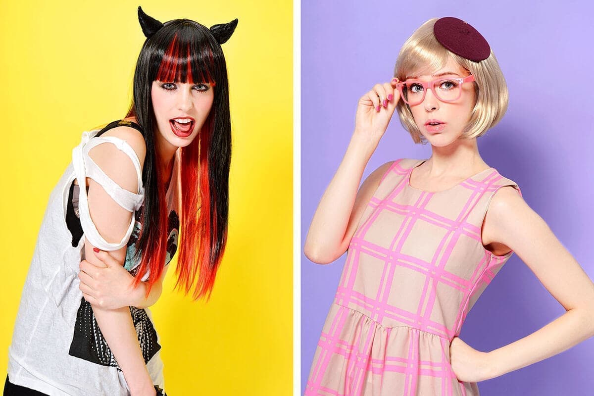 女性モデルのファッション写真撮影