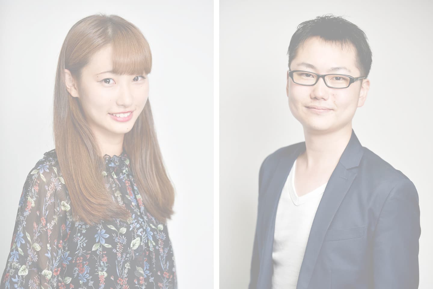 女性社員と男性社員のプロフィール写真
