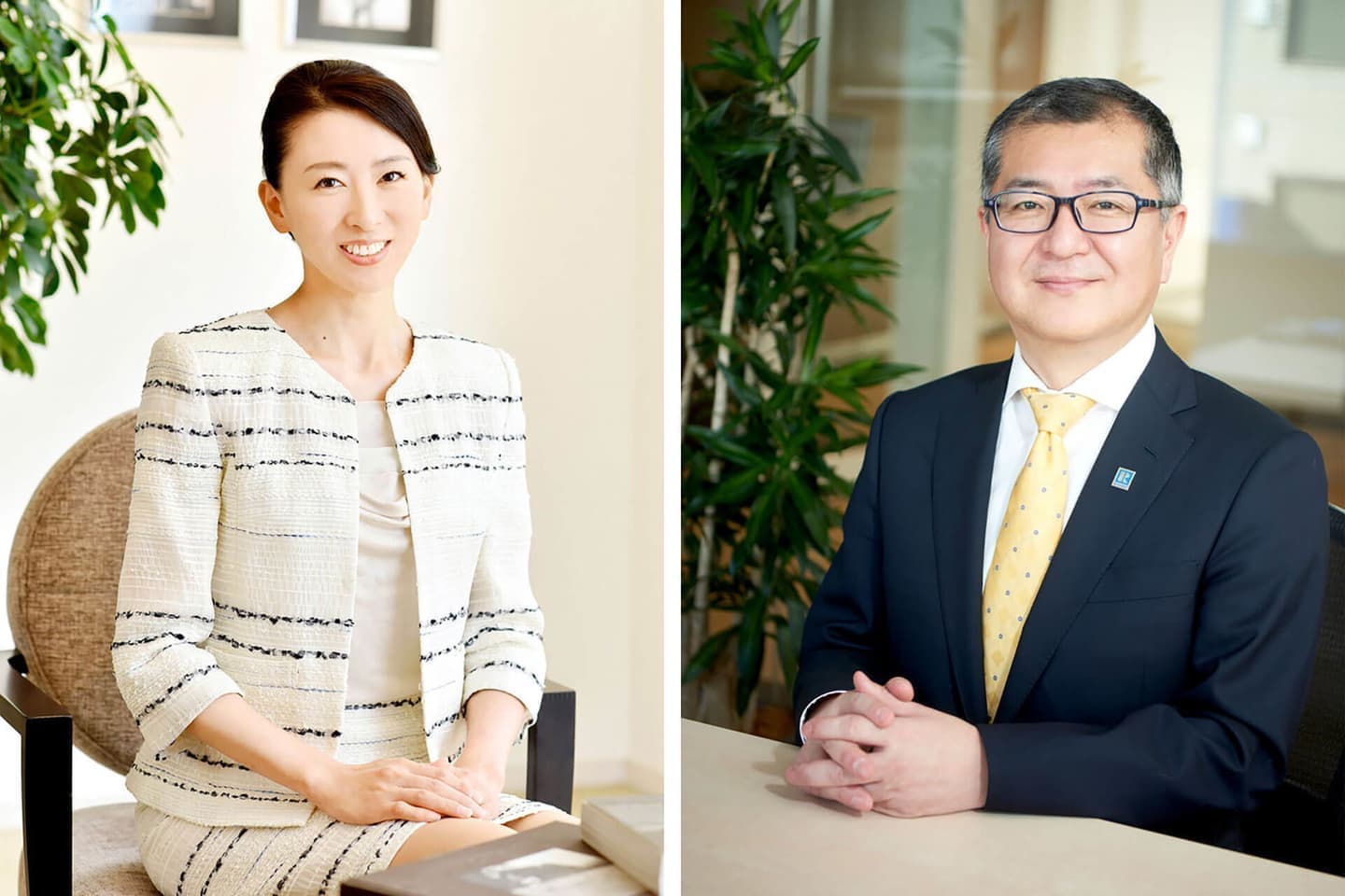 男性社員と女性社員のプロフィール写真