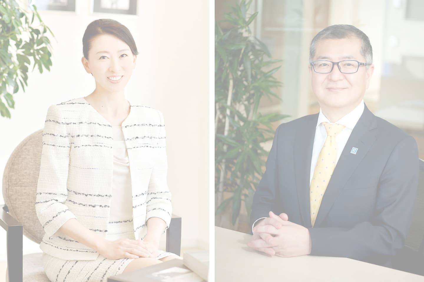 男性社員と女性社員のプロフィール写真