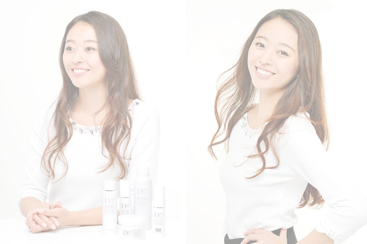 女性モデルの化粧品写真撮影